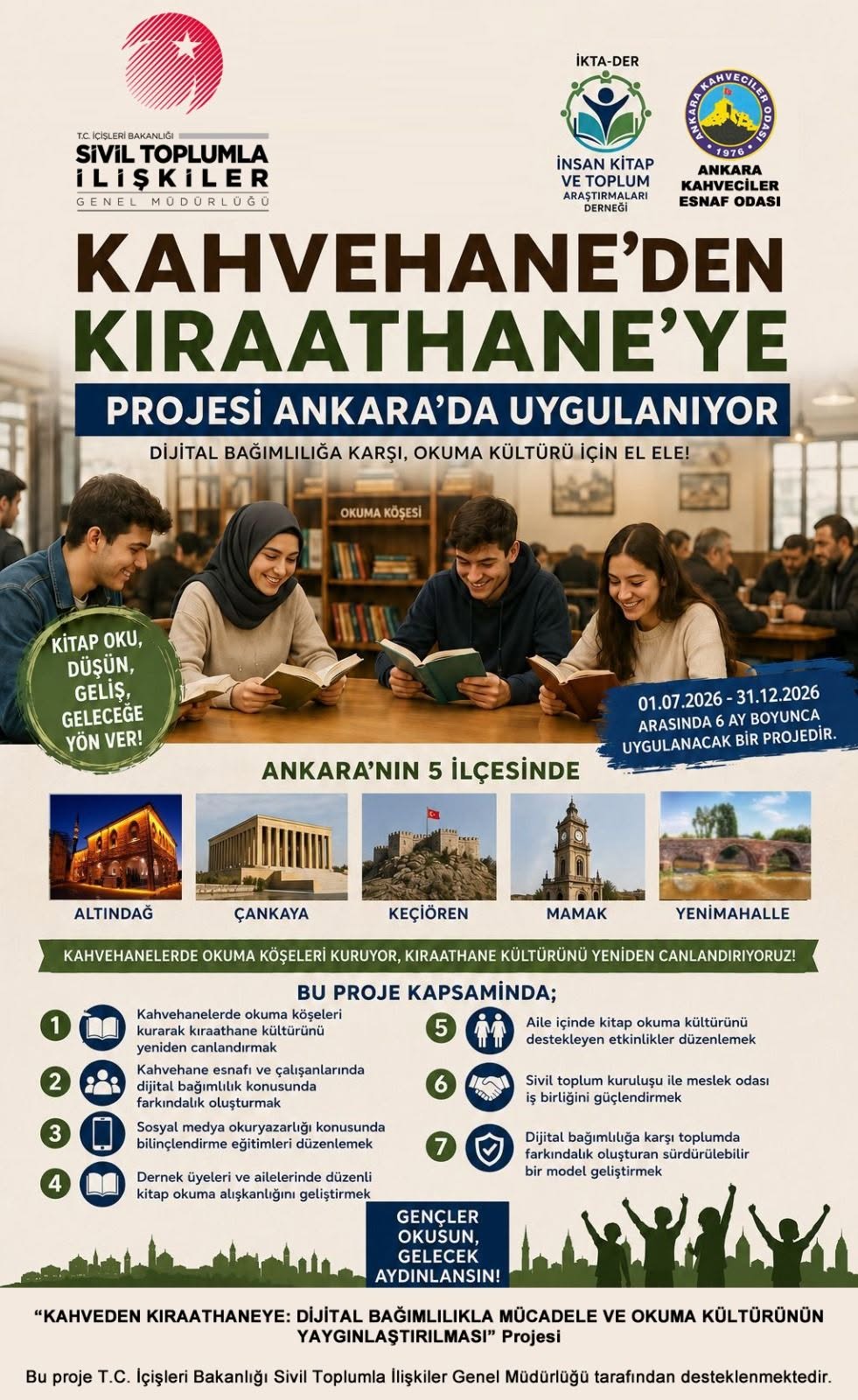 “KAHVEDEN KIRAATHANEYE: DİJİTAL BAĞIMLILIKLA MÜCADELE VE OKUMA KÜLTÜRÜNÜN YAYGINLAŞTIRILMASI” Projesi